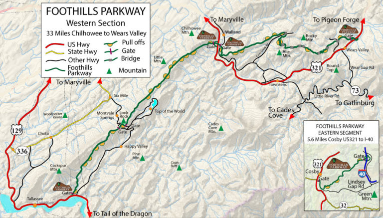 Foothills Parkwy Tail Of The Dragon Maps   FoothillsNewMap 768x437 