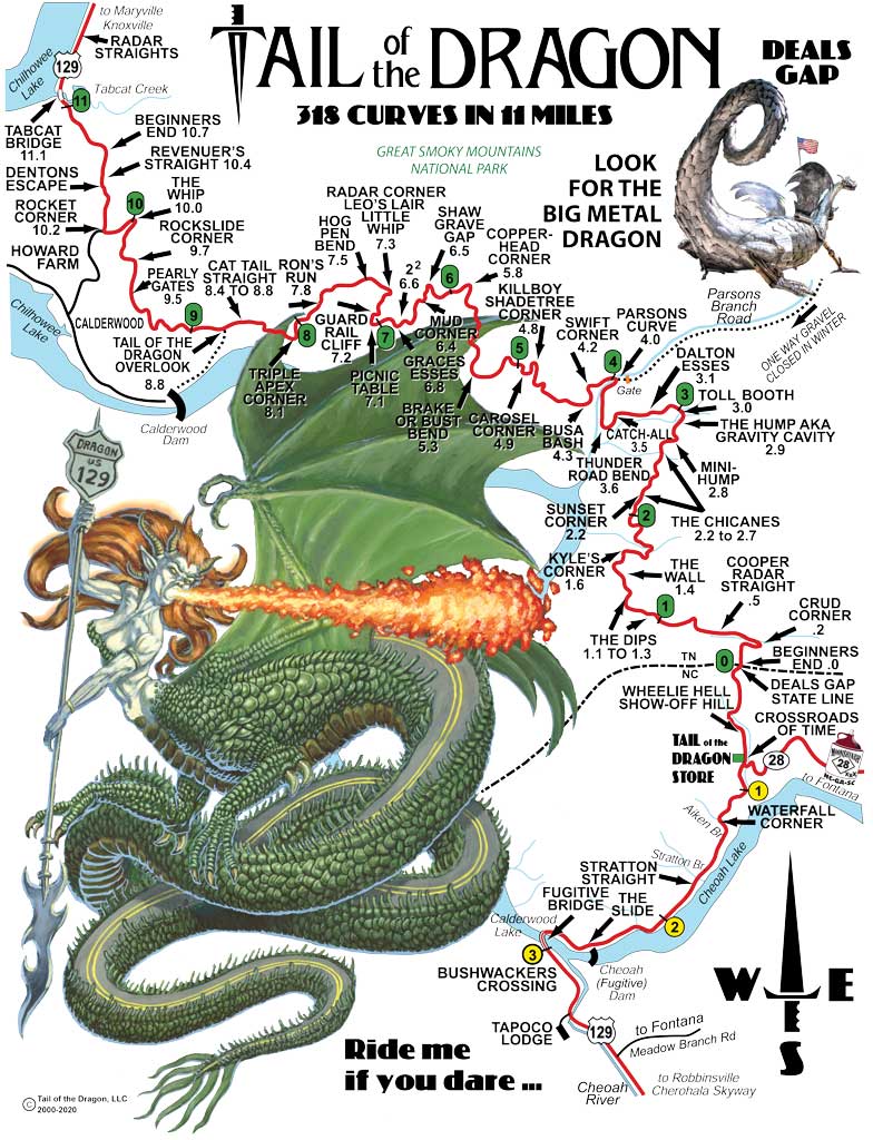 Tail of the Dragon Map Tail of the Dragon Maps